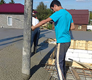 заливка межэтажного перекрытия двухэтажного дома из пеноблоков Обнинск